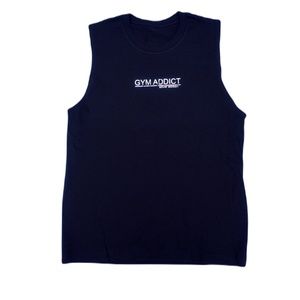 Men’s Muscle Workout Athletic Tank Tops Silver Print Bodybuilding Gym Fitness te